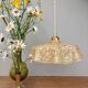 Vintage yellow Clichy glass lampshade pendant light