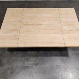 Vintage travertine hidden bar coffee table, 1970s