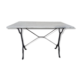 Table bistrot plateau marbre pied en fonte