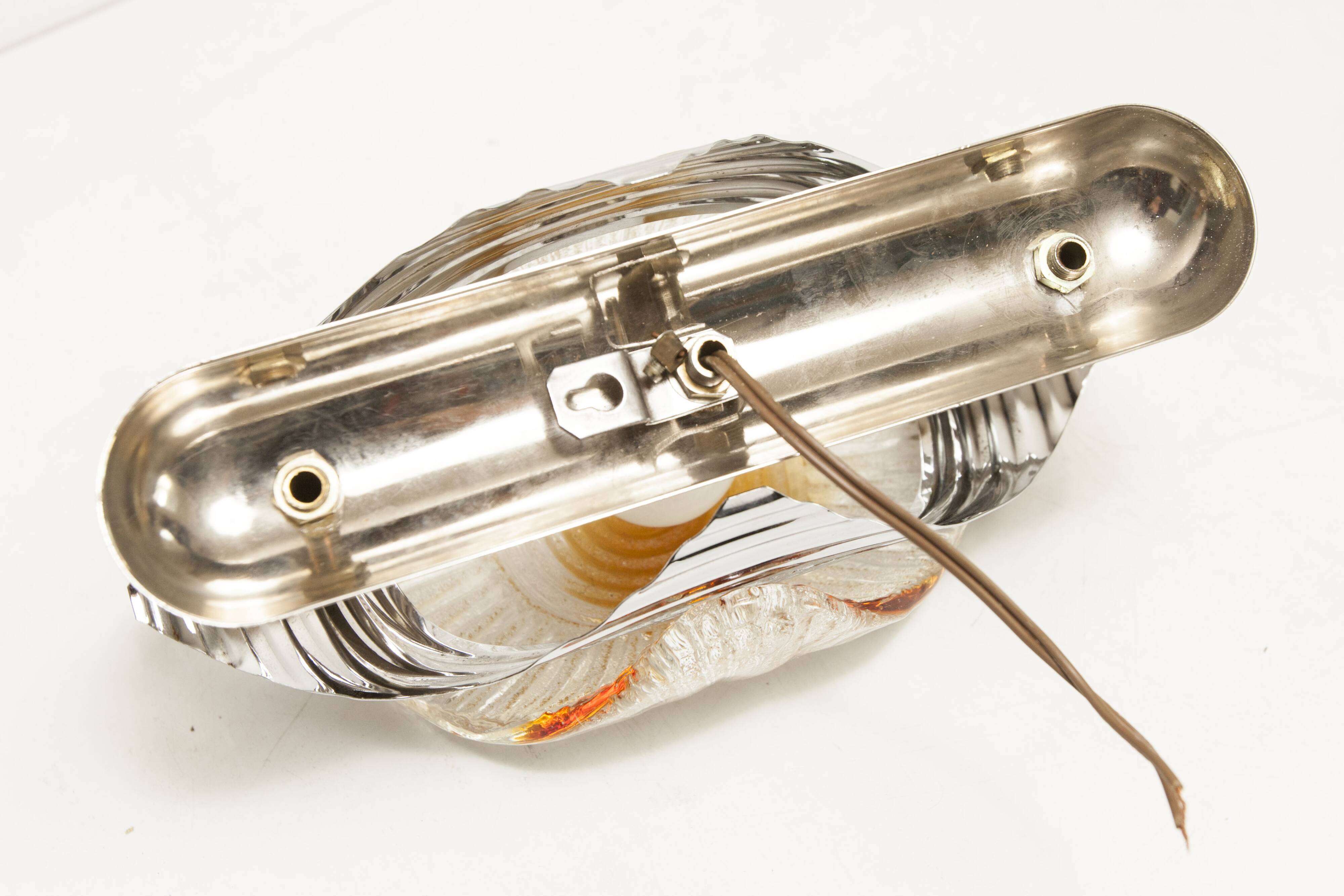 Rare Murano chrome sheet wall light 1960