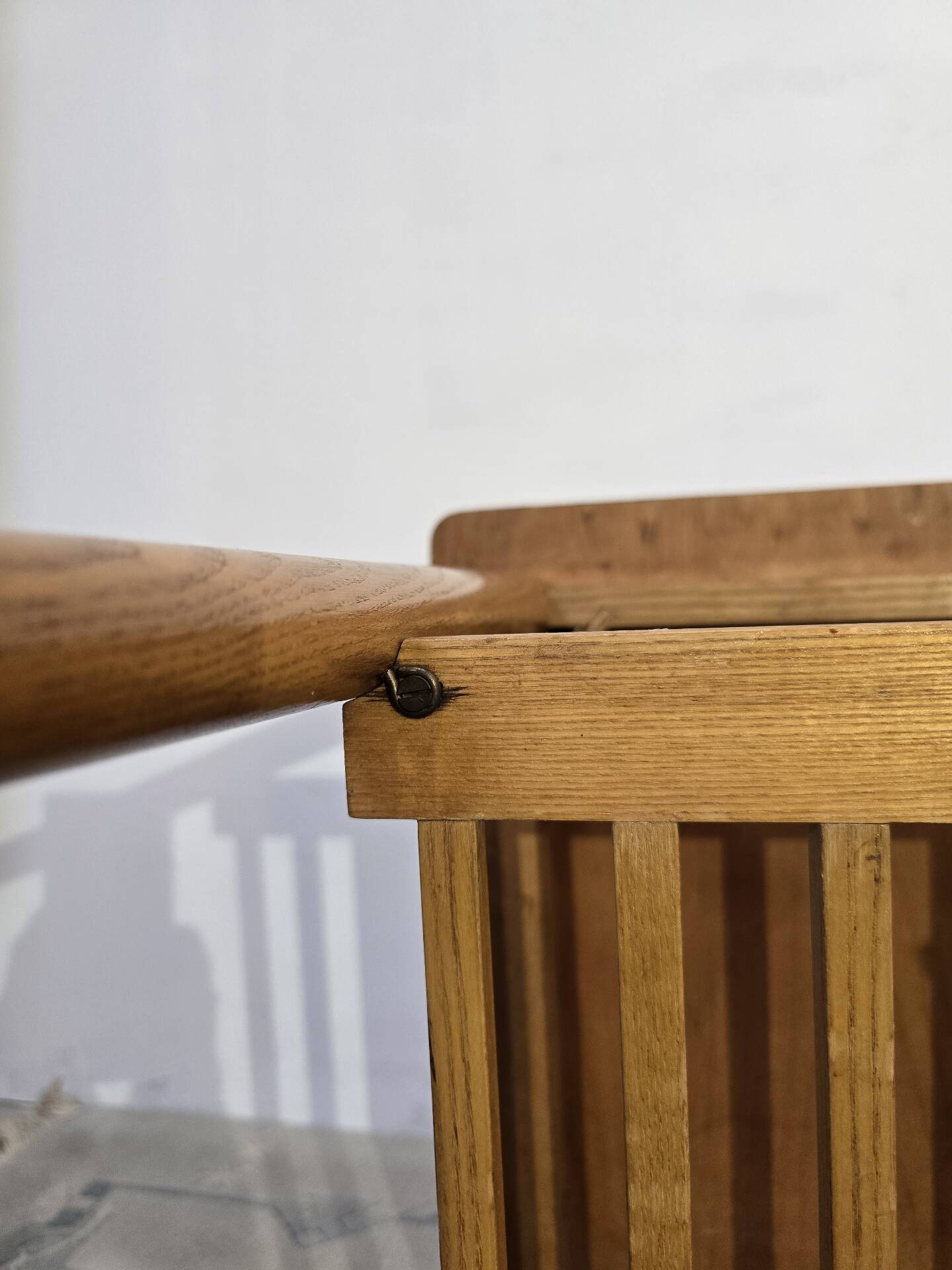 70s Hardwood Coffee Table with Slatted Shelf