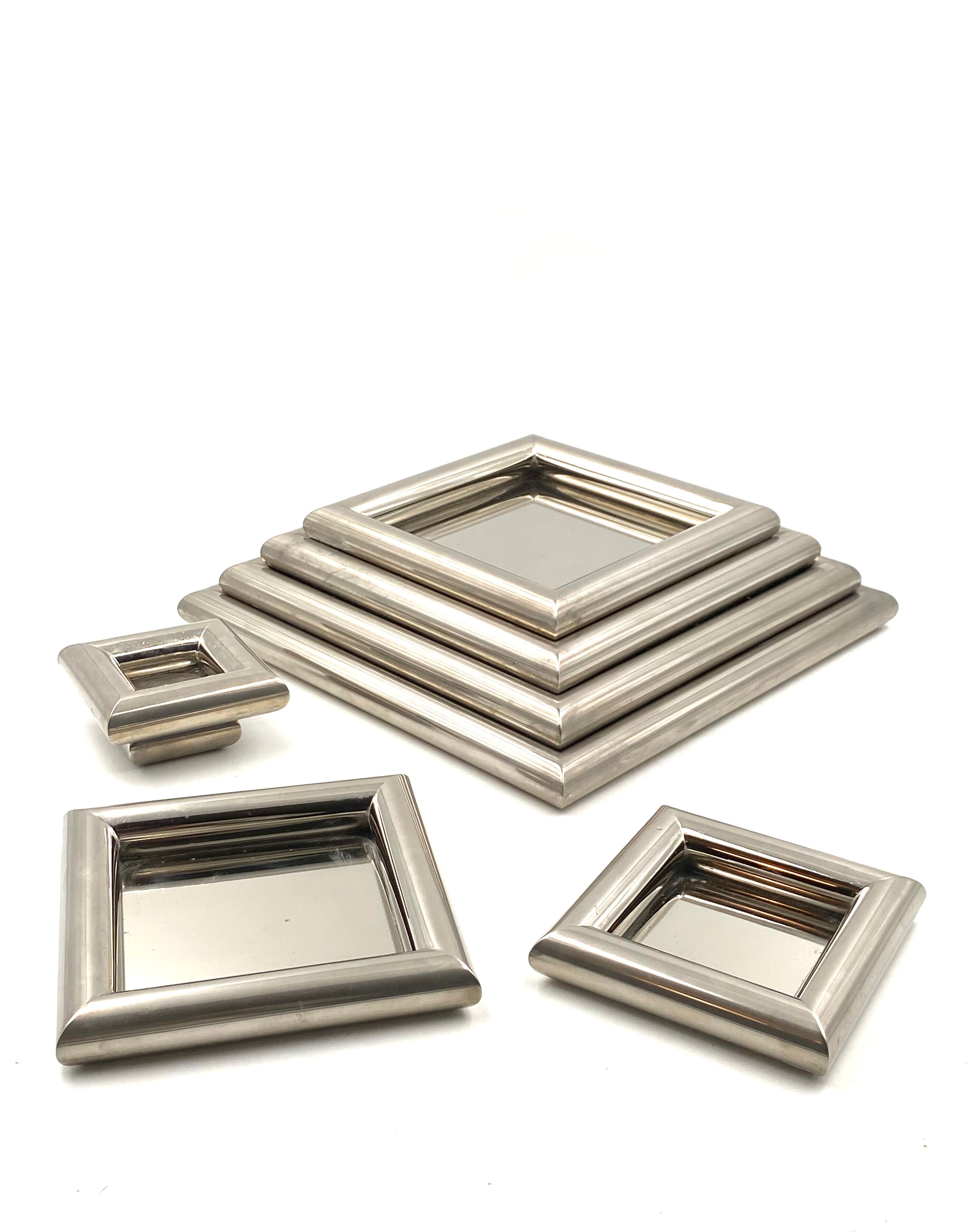 Ziggurat-shaped stacked trays / vide poche sculpture, Italy 1970s