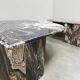 Vintage design marble coffee table midcentury Roche Bobois grey
