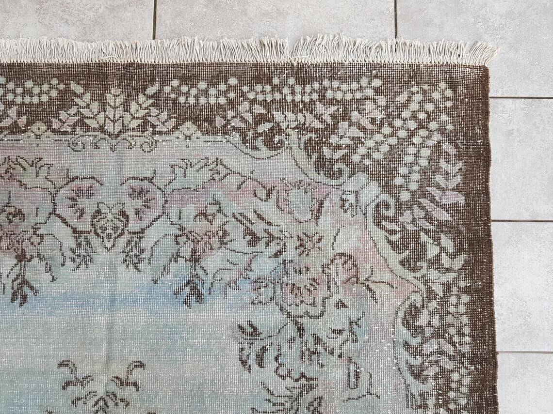 Oushak Wool Area Vintage Rug sku v992