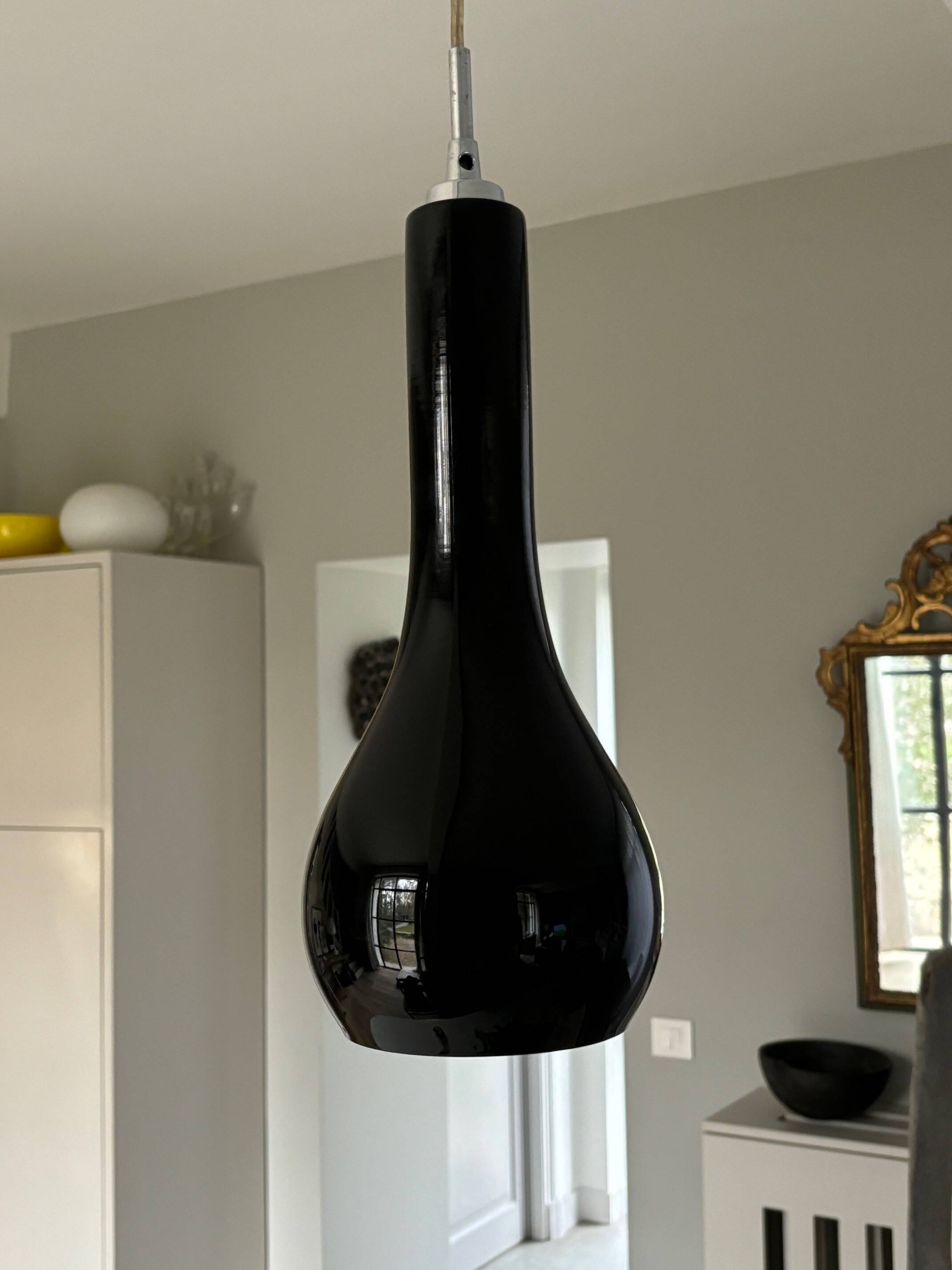 glass pendant light - 80s/90s Sweden