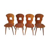 4 chaises bistrot Baumann modèle gentiane années 50