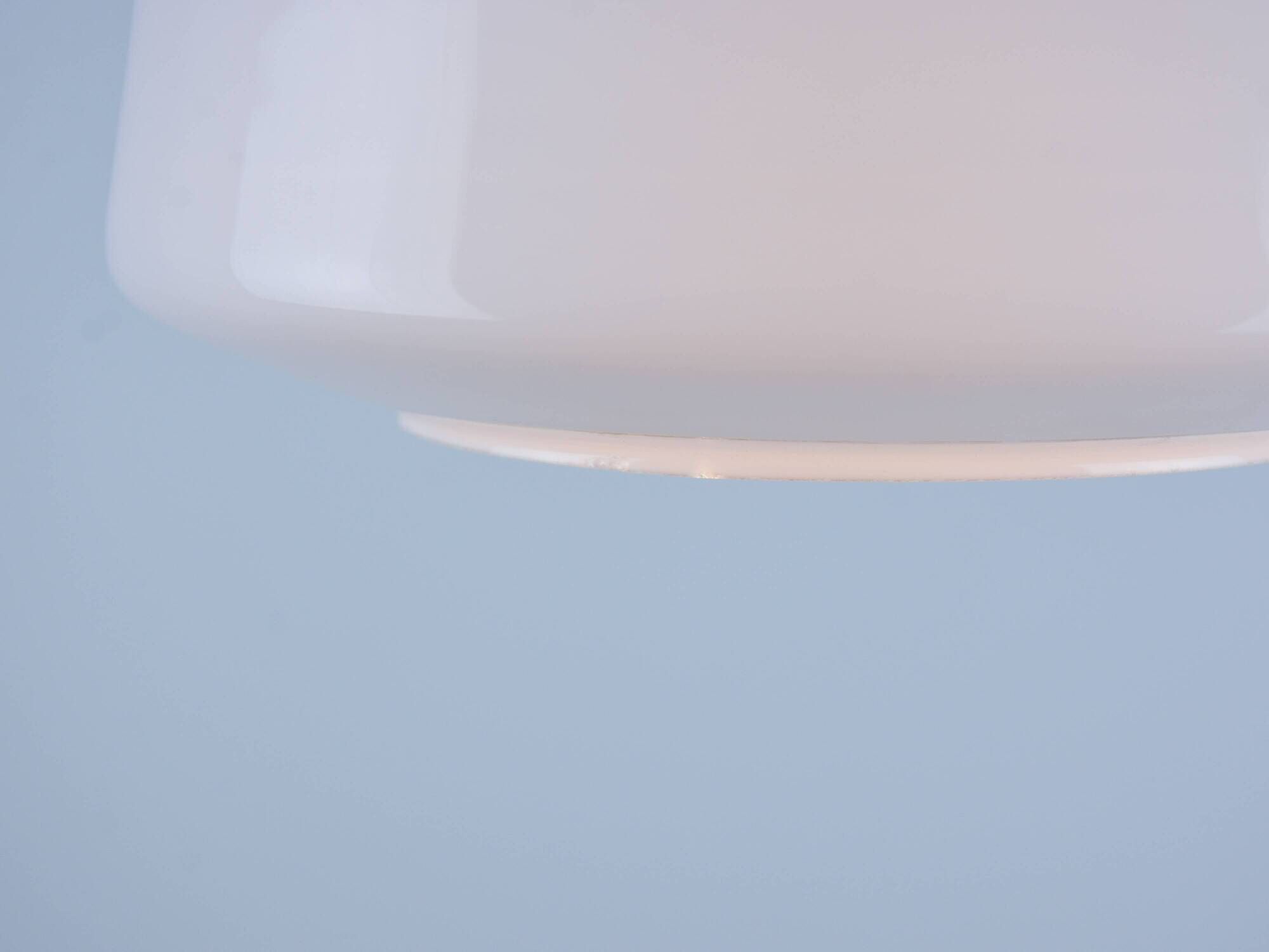 Vintage Mid-Century Baby Blue Glass and Brass Pendant Lamp