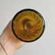 Twisted amber glass carafe