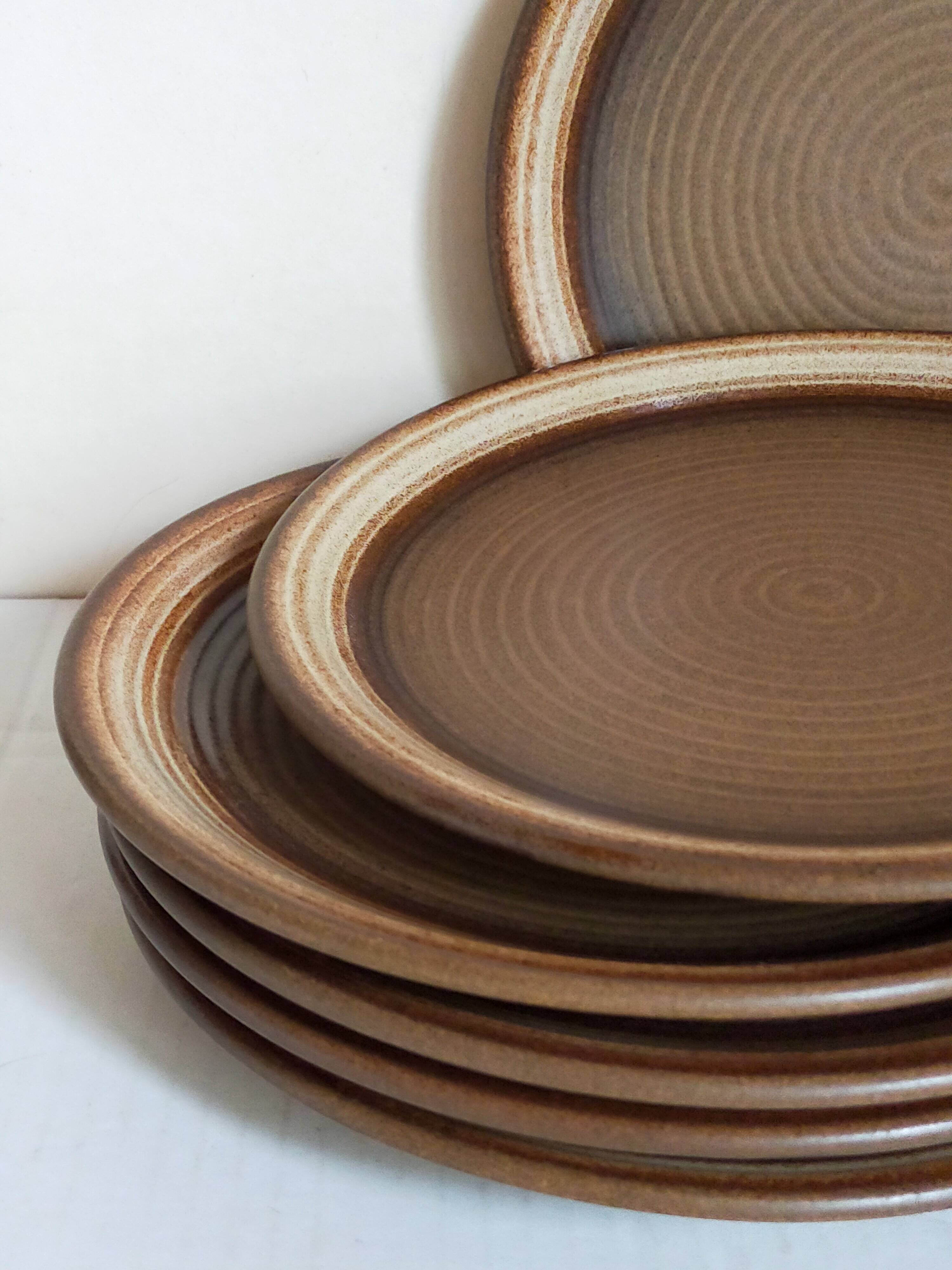 Six original vintage gerzit west germany stoneware plates