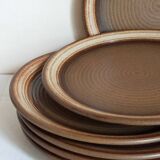 Six assiettes en grès gerzit west germany original vintages