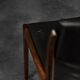 Modern vintage Scandinavian chairs in rosewood and black leather from the mid-century by Bramin, set of 3.