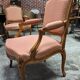 Pair of armchairs Louis XV back to the queen