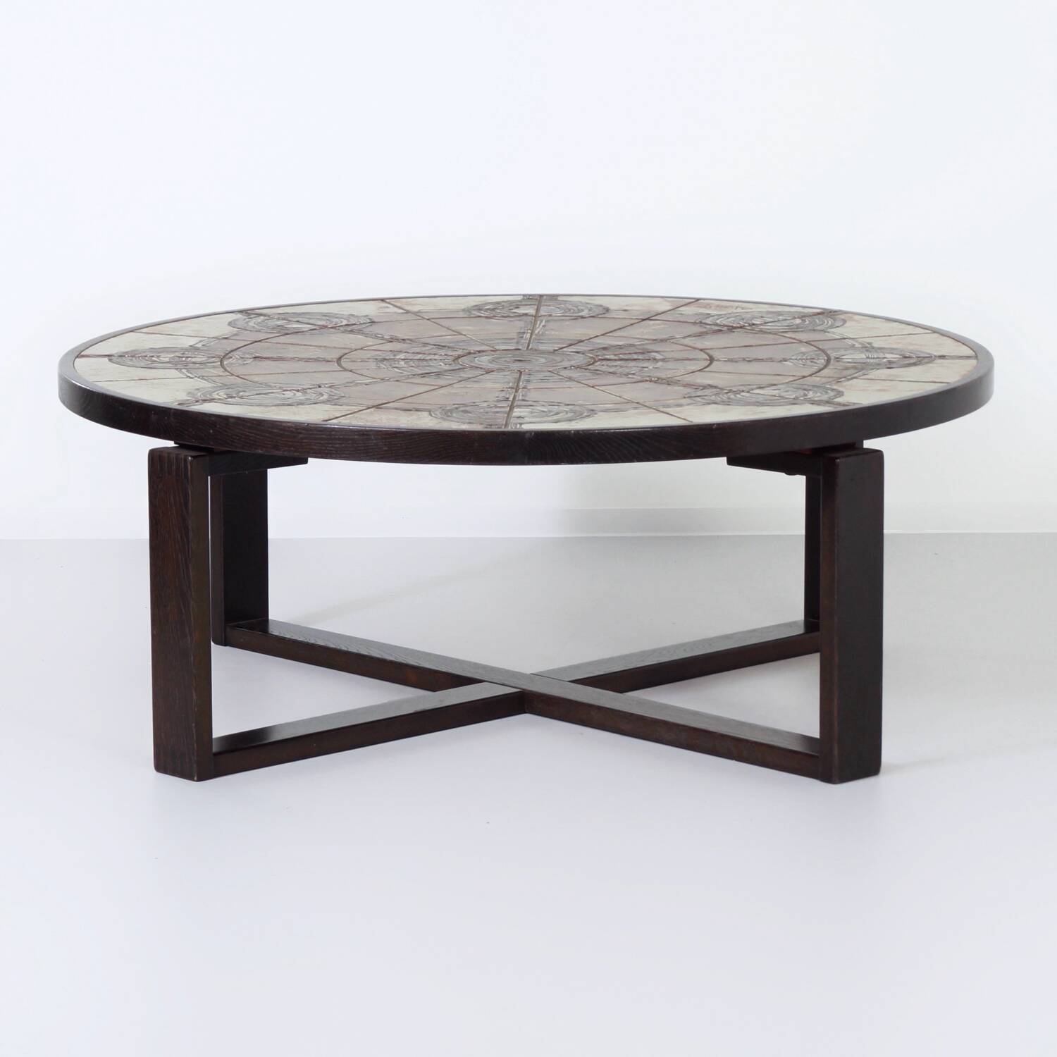 Brutalist coffee table by ox art for trioh, 1970s | danish, handmade