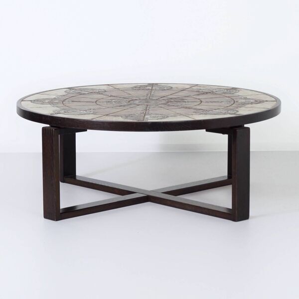Table basse brutaliste par ox art pour trioh, années 1970   danoise, fabriquée à la main