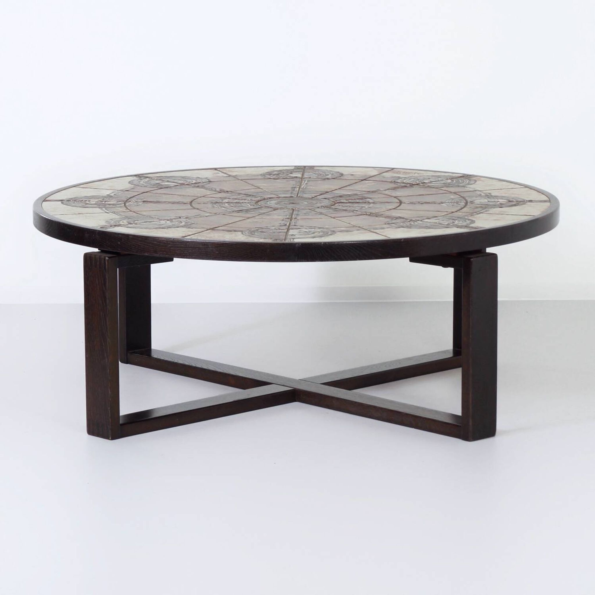 Brutalist coffee table by ox art for trioh, 1970s | danish, handmade