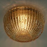 limburg CEILING LIGHT model A668 2982 amber glass structured glass 1970s