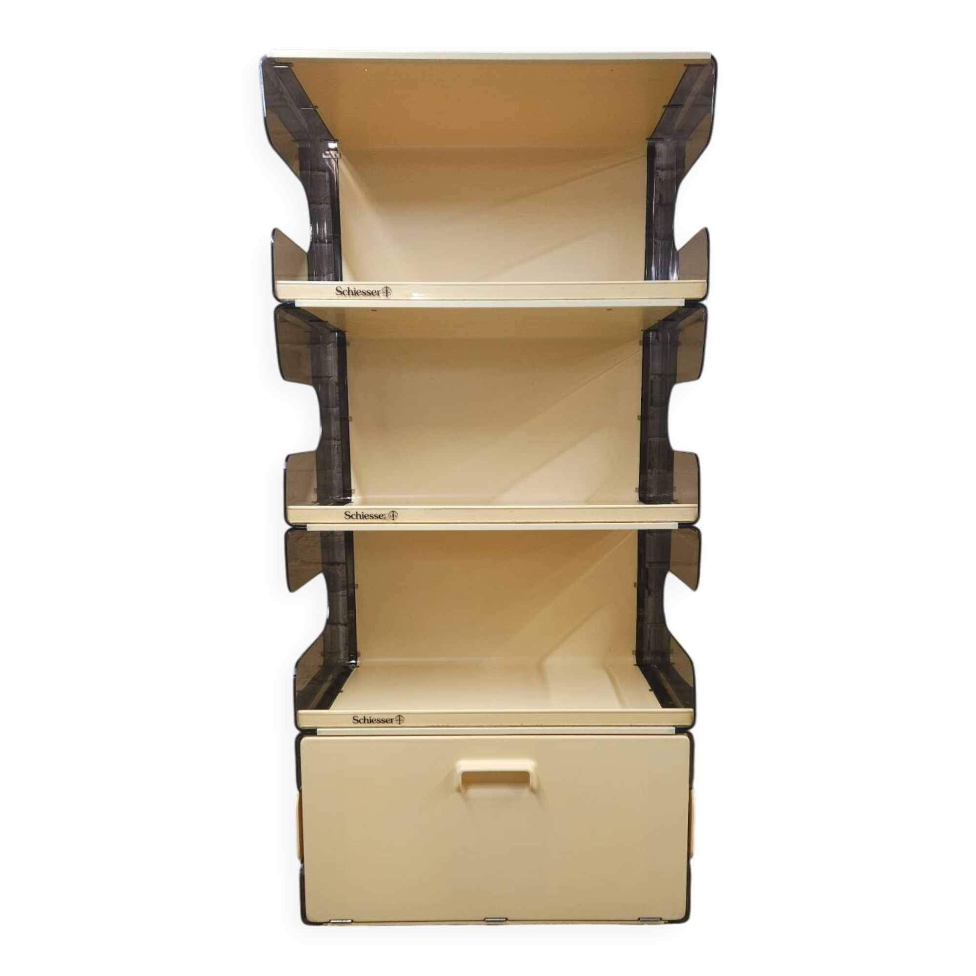 Étagère bibliothèque plexi fumé 1970