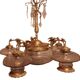 Large Gothic brass chandelier with 6 lights, 1940s.