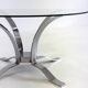Table basse en verre du milieu du siècle avec cadre chromé
