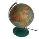 Vintage 1960s Perrina glass globe, green lacquered, world map - 33 cm