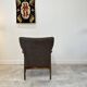 Danish armchair in teak & boucle fabric