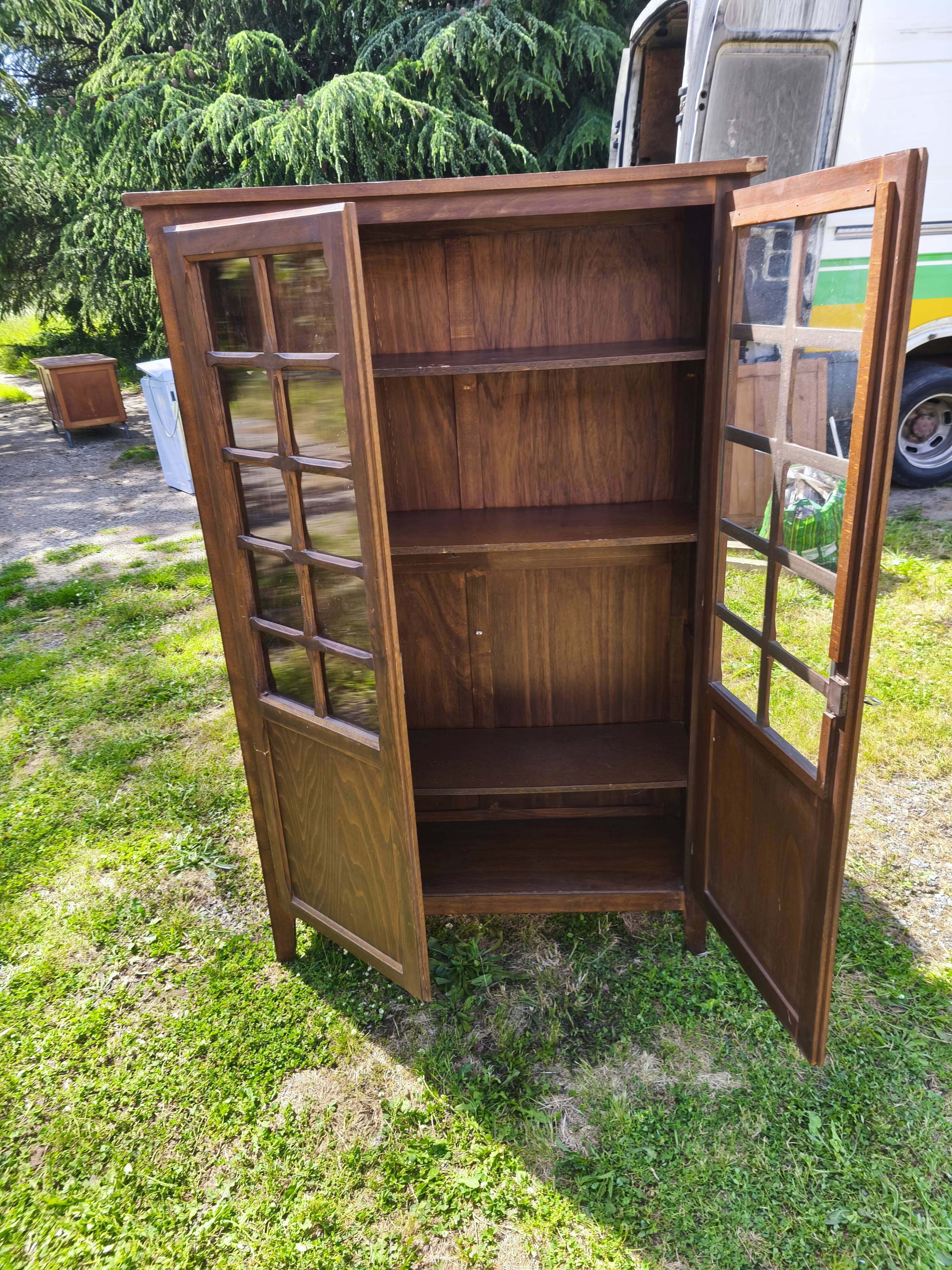 Wooden glass sideboard