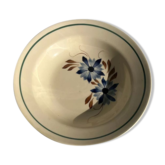 Hand-painted handmade plate blue flower A