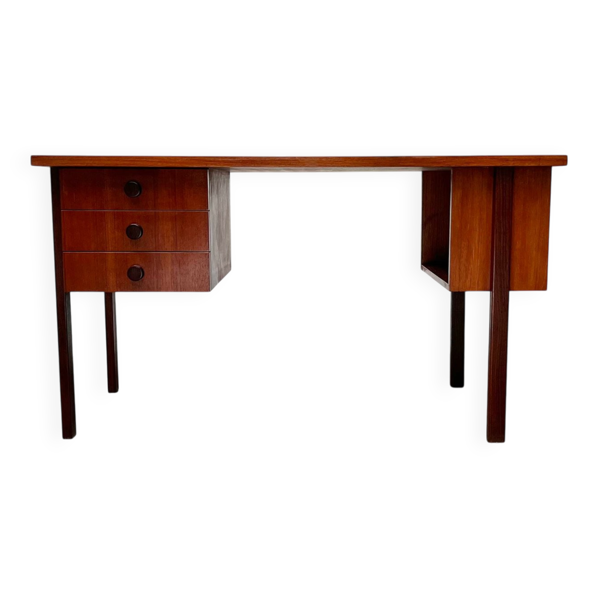 Mid-century modern teak desk by Asko Finland, 1960s.