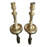 Pair of gilded bronze candlesticks