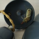 Suspension enamelled sheet metal rises drop vintage blue