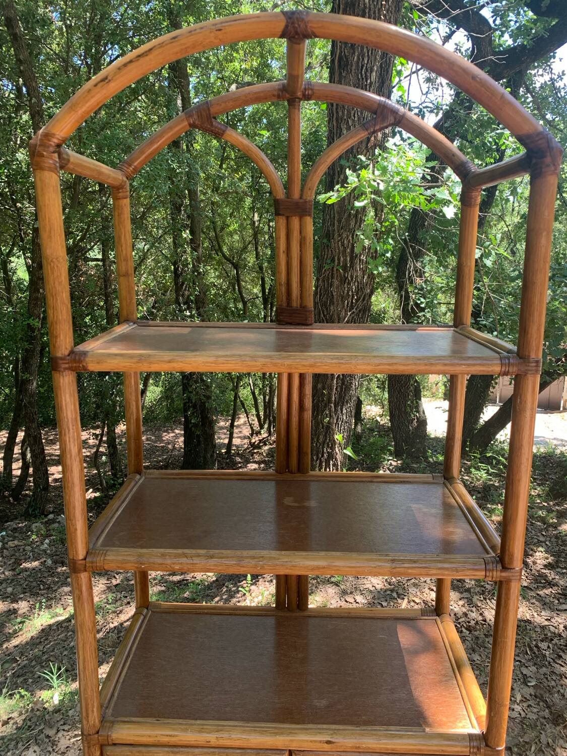 Vintage rattan shelf
