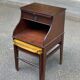 Mahogany bedside table in English style with stool.