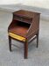 Mahogany bedside table in English style with stool.