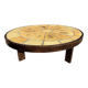 Oval coffee table Roger Capron model Herbier