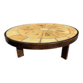 Table basse ovale Roger Capron modèle Herbier