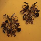 Pair of gilt double wall candleholders by Hans Kögl, 1960s