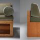 1960 Pine and Velvet Love Pitch Sofa