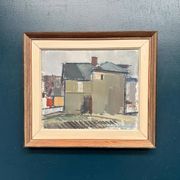 Original Swedish Oil on Canvas – “Sage House” by Gustav‑Adolf Johansson – Signed – Vintage & Framed