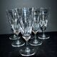 Baccarat lot de 6 flûtes à champagne en cristal taillé modèle Carcassonne 1960