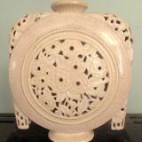 Vase Art Déco en faïence craquelée