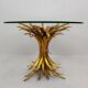 Gilt metal coffee table style Coco Chanel France 1960s