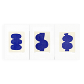 Trio de peinture - bleu majorelle - signées Eawy