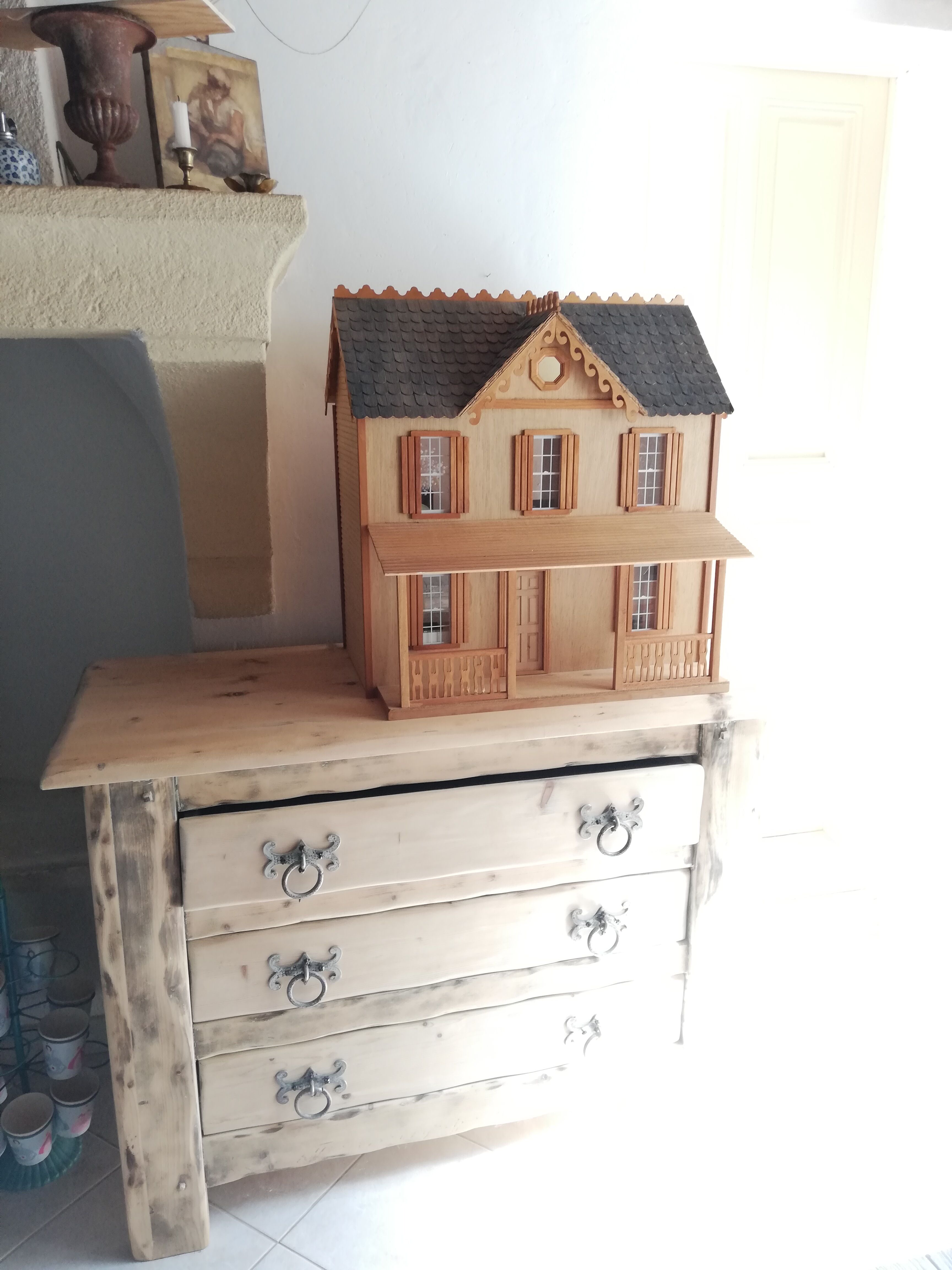 Vintage wooden dollhouse