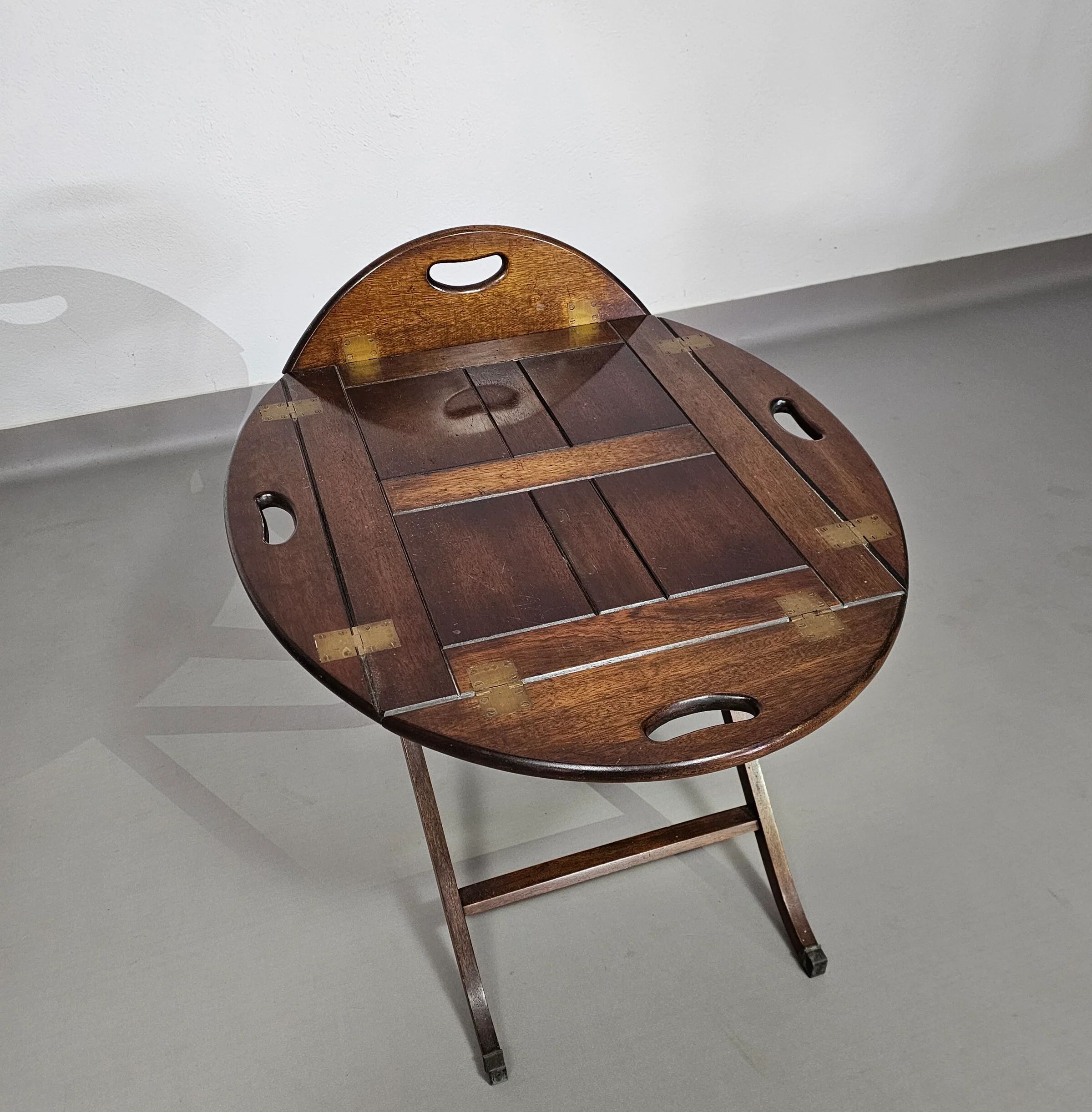 Plateau de service/plateau de majordome/table d'appoint pliable victorienne
