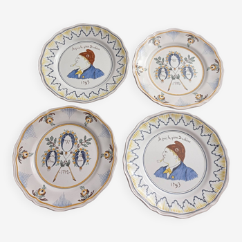 Lot de 4 assiettes "Bicentenaire de la révolution de 1789"