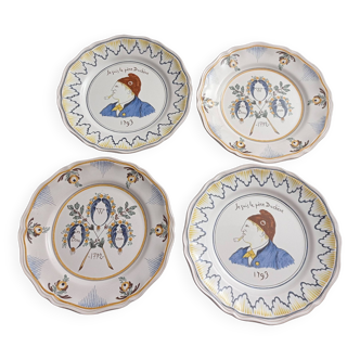 Set of 4 plates "Bicentenary of the 1789 revolution"