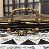 Old brass fireplace screen