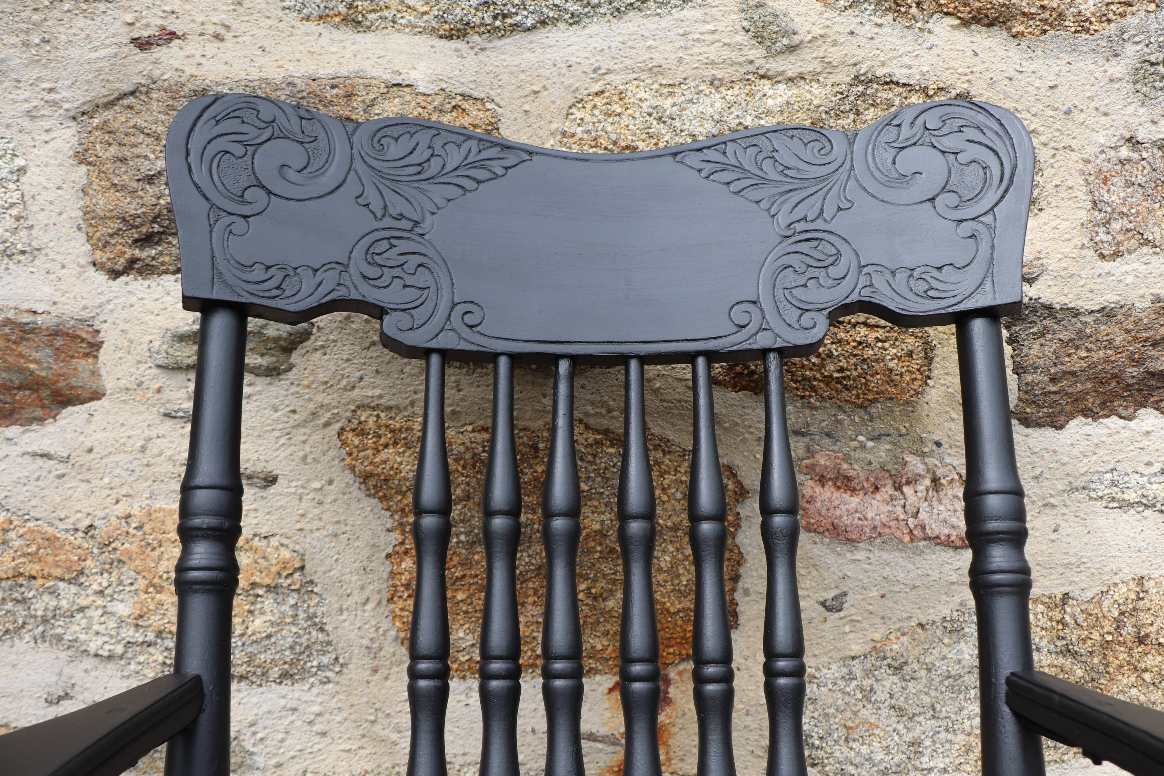 American rocking-chair repainted in black