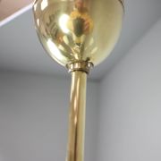 Brass and glass ten-arm chandelier from the mid-century, 1960s.
