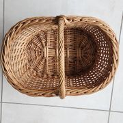 Panier ancien en osier et rotin